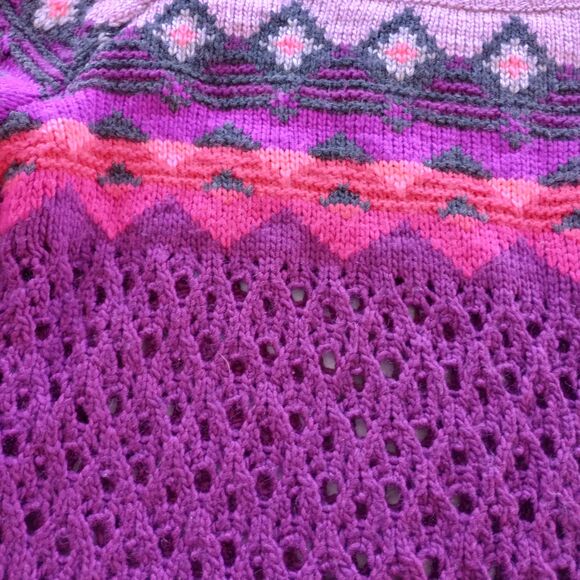 American Eagle Y2K LooseOpen Weave Sweater XL Wool Blend Nordic Faire Isle Look - Picture 4 of 9